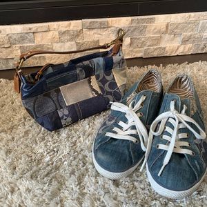 Women’s coach denim patchwork shoes